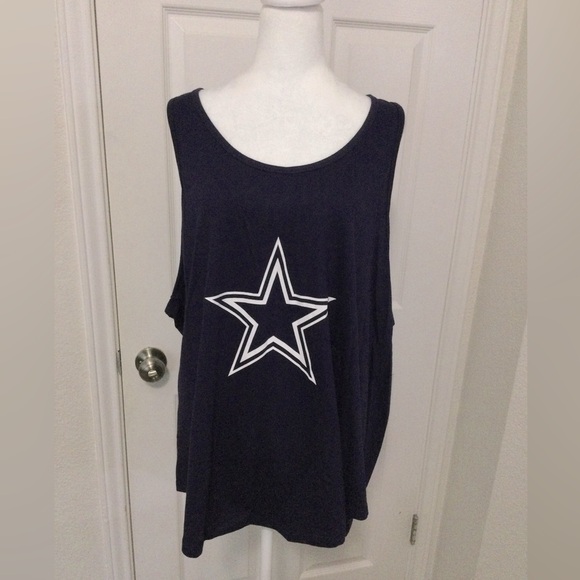 Cowboys Her Way Women's Navy Cowboys Tank Top Size 2X - Picture 1 of 7